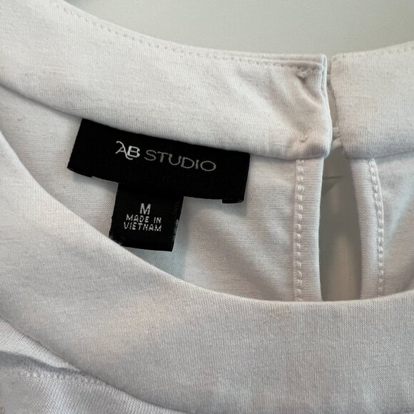 AB STUDIO Black/Gray/White Sleeveless Top, M, Layers, Stretchy, Scoop Neck, NWOT - Picture 6 of 8